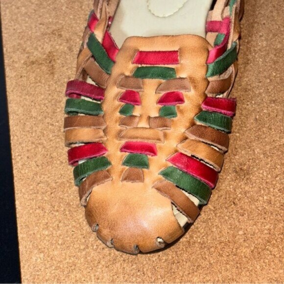 Softspots Multicolor Leather Flats 9W Shoes Bohemian Casual - Picture 3 of 9